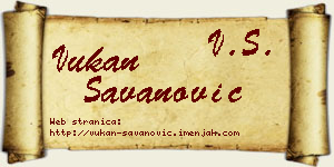 Vukan Savanović vizit kartica